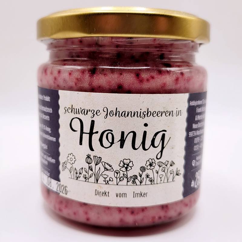 Schwarze Johnnesbeere mit Honig 250g